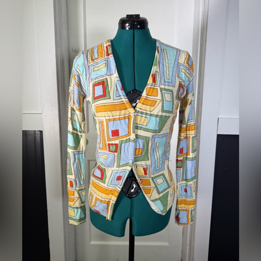 Geometric Multicolor Women's cardigan